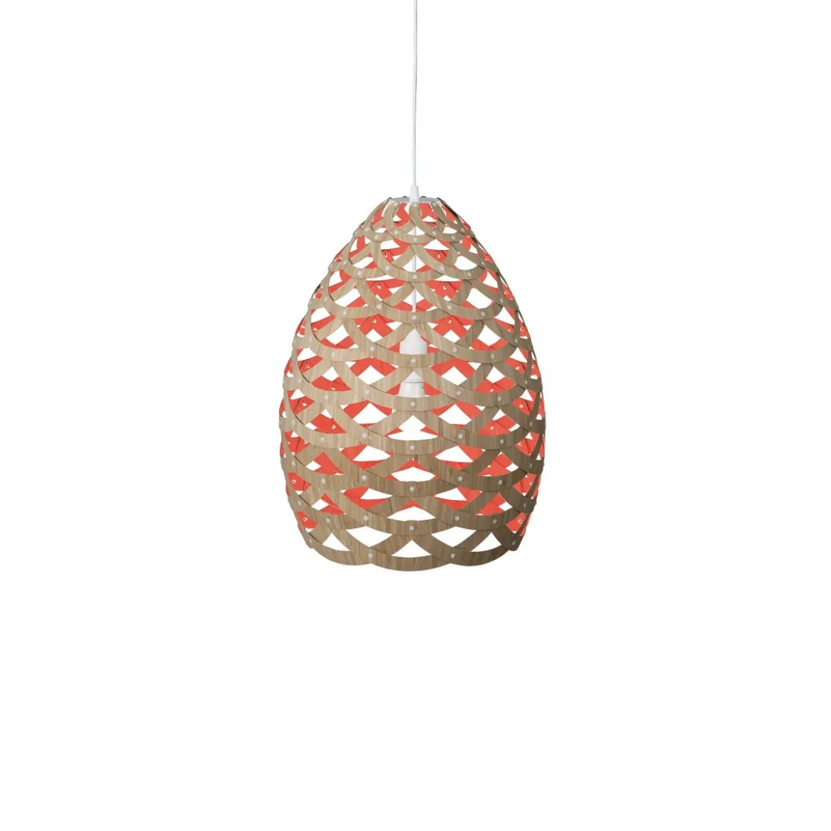 David Trubridge Tui small Pendelleuchte Ø 40 cm rot