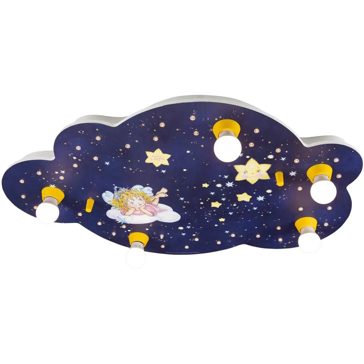 Elobra 138373 LED Deckenleuchte Bildwolke Lillifee Gute Nacht Nachthimmel blau gelb