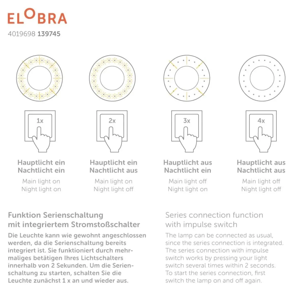 Elobra 139745 LED Deckenleuchte Dinopoly orange 3000K
