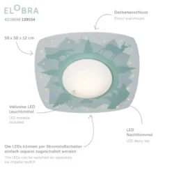 Elobra 139554 LED Deckenleuchte Scandi Wald mintgrün 3000K