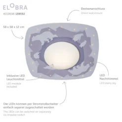 Elobra 139592 LED Deckenleuchte Scandi Antarktis lila 3000K