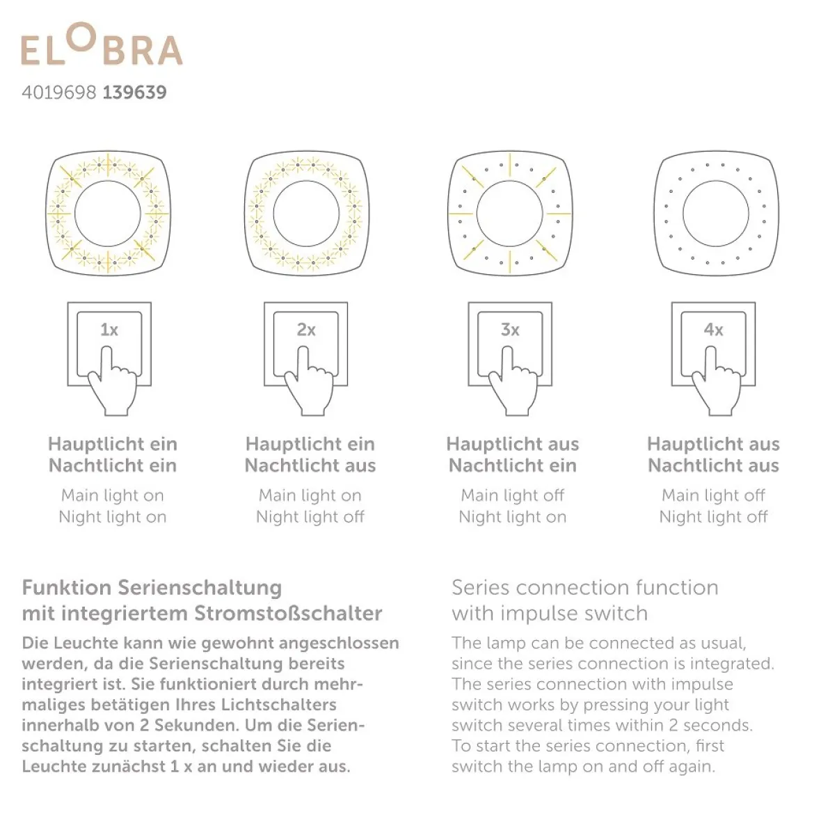 Elobra 139639 LED Deckenleuchte Scandi Savanne sand orange 3000K
