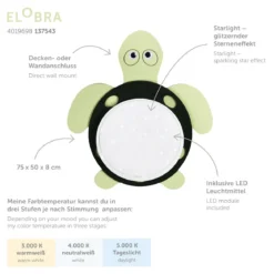 Elobra 137543 LED Deckenleuchte Turty Starlight grün 3000-5000K