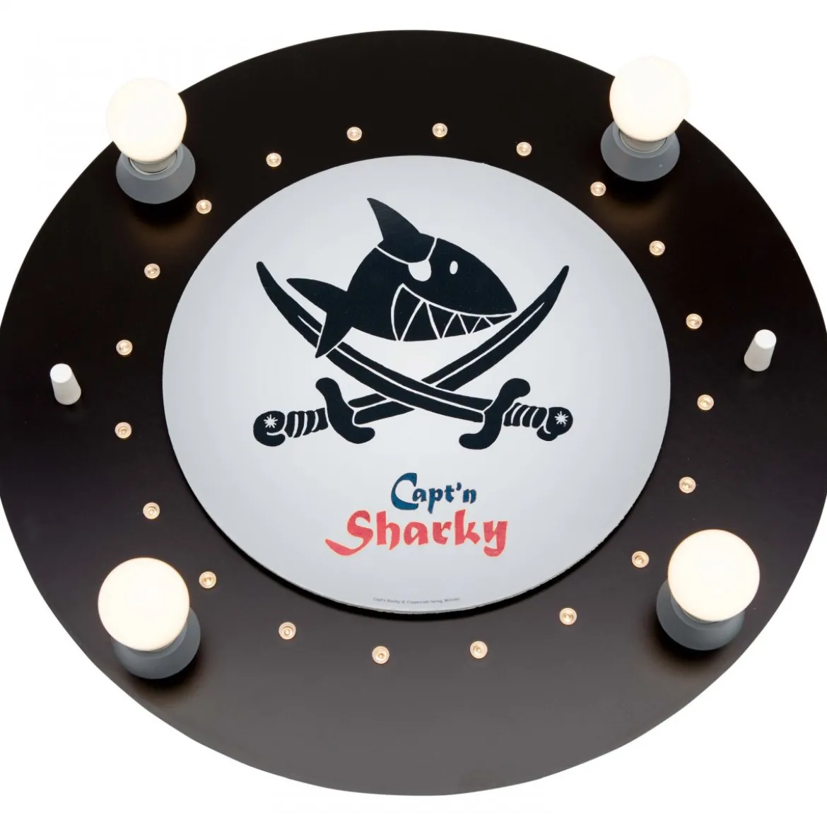Elobra No. 130056 Deckenleuchte Capt'n Sharky mit Säbel 4-flammig, Schwarz