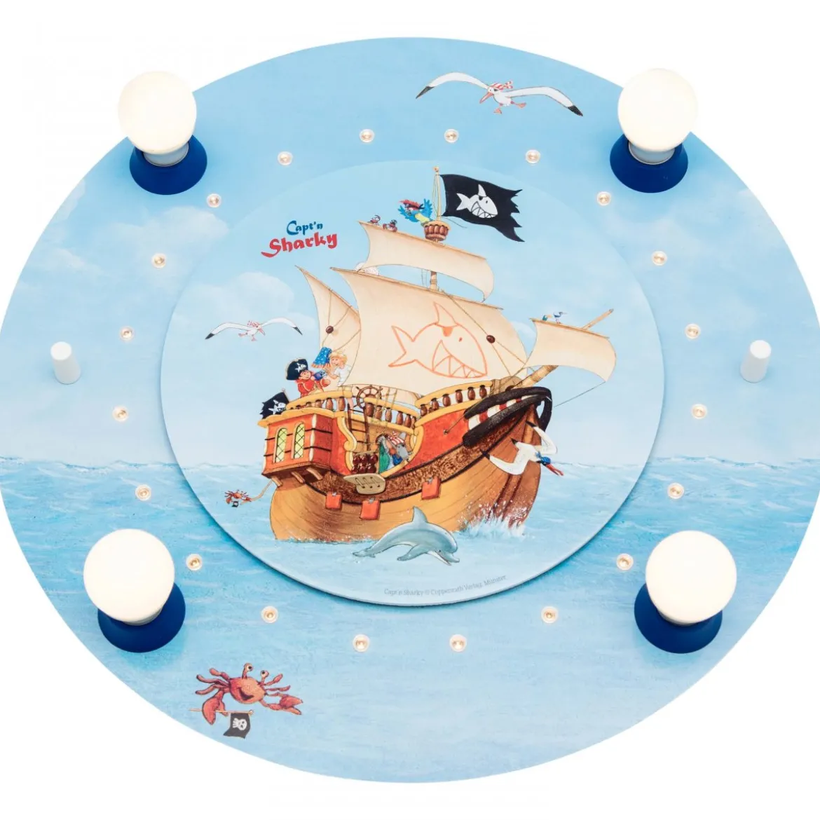 Elobra No. 130797 Deckenleuchte Capt'n Sharky auf hoher See 4-flammig, Hellblau