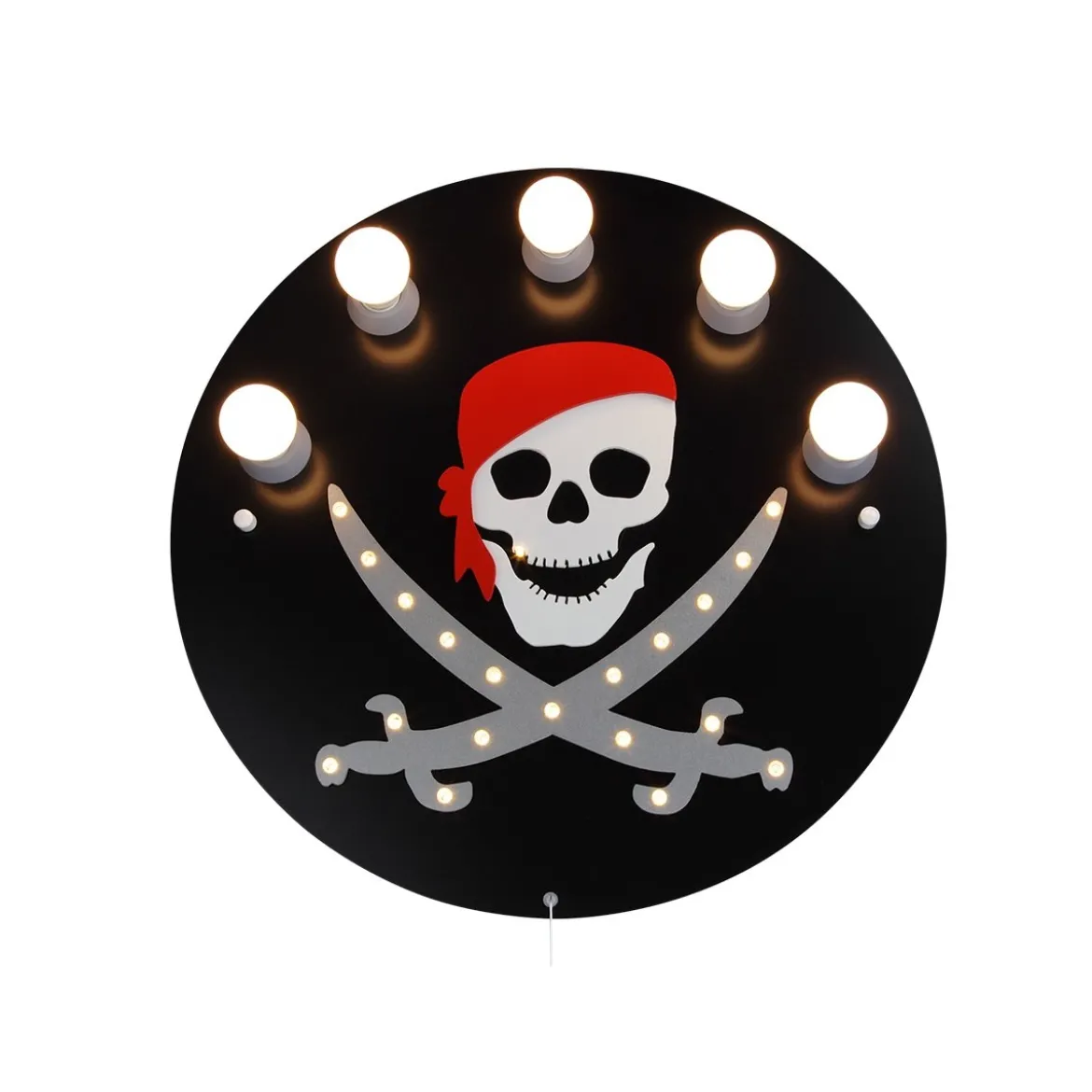 Elobra No. 124543 Deckenleuchte Pirat 5-flammig, Schwarz, Rot