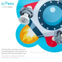 Elobra No. 138021 Deckenleuchte Rondell Rakete 3-flammig Blau