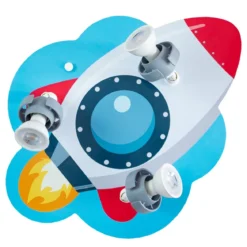 Elobra No. 138021 Deckenleuchte Rondell Rakete 3-flammig Blau