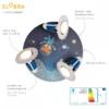 Elobra No. 138403 Deckenleuchte Rondell Little Astronauts Space Mission 3-flammig Blau
