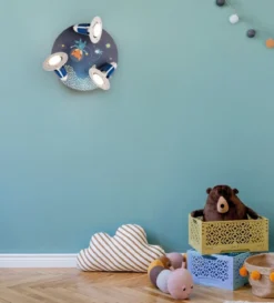 Elobra No. 138403 Deckenleuchte Rondell Little Astronauts Space Mission 3-flammig Blau