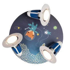 Elobra No. 138403 Deckenleuchte Rondell Little Astronauts Space Mission 3-flammig Blau