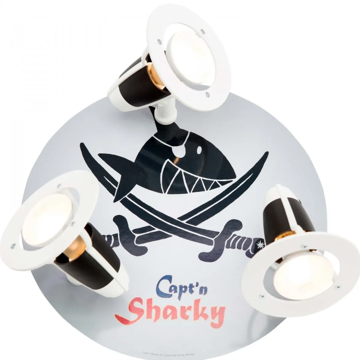 Elobra No. 130667 Deckenleuchte Rondell Capt'n Sharky mit Säbeln 3-flammig, Schwarz