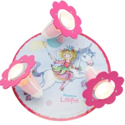 Elobra No. 130933 Deckenleuchte Rondell Prinzessin Lillifee Einhorn 3-flammig, Rosa