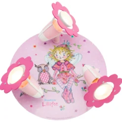 Elobra No. 131022 Deckenleuchte Rondell Prinzessin Lillifee mit Eule 3-flammig, Rosa