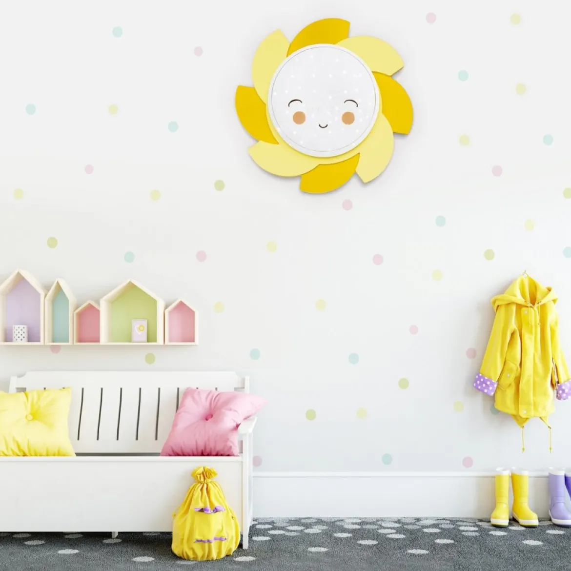 Elobra No. 137390 Deckenleuchte Sonne Siri Starlight Smile gelb weiß
