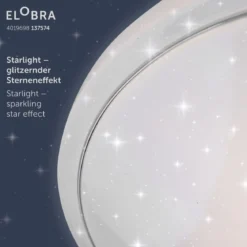 Elobra No. 137574 Deckenleuchte Wolke Starlight Smile altrosa weiß