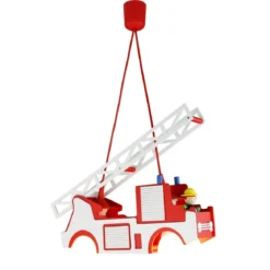 Elobra No. 125694 Pendelleuchte Feuerwehr mit Fred 2-flammig, Rot, Weiß
