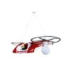 Elobra No. 128145 Pendelleuchte Feuerwehr Helikopter mit Fred 2-flammig, Rot, Silber