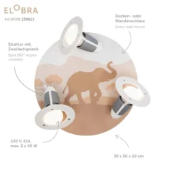Elobra 139622 Spot Rondell Scandi  Savanne 3-flammig sand orange E14