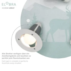 Elobra 139547 Spot Rondell Scandi Wald 3-flammig mintgrün E14