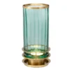 Elstead Arno Tischlampe Glas Grün Altmessing 35cm
