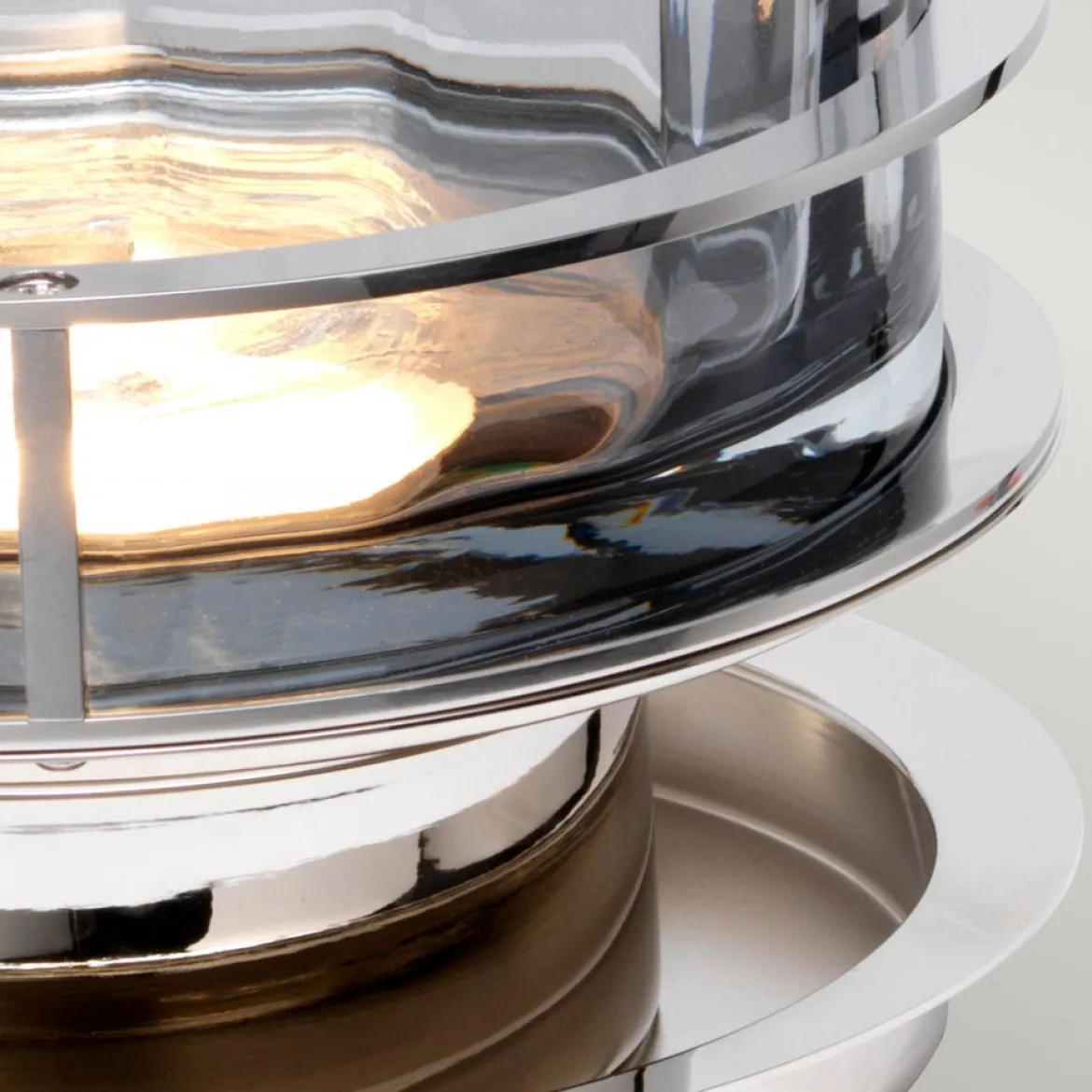 Elstead Arno Tischlampe Rauchglas poliertes Nickel