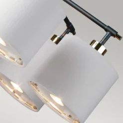Elstead Balance Pendelleuchte 5-flammig schwarz Lampenschirm weiss E27