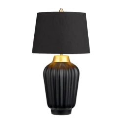 Elstead Bexley 1 Light Tischlampe schwarz und gebürstetes Messing