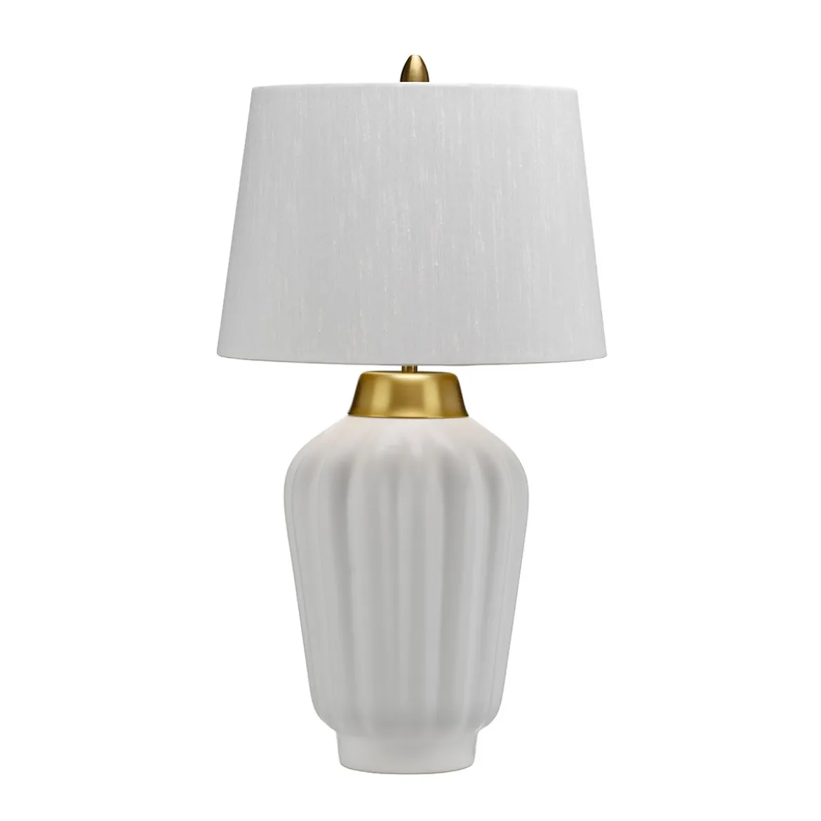 Elstead Bexley 1 Light Tischlampe weiß und gebürstetes Messing