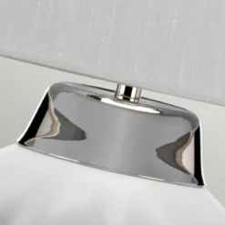 Elstead Bexley 1 Light Tischlampe weiß nickel poliert 56cm