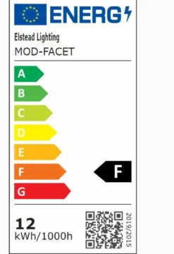 Elstead Facet LED Wandleuchte schwarz matt opal IP44