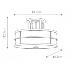 Elstead Fusion 3 Light Deckenleuchte 3-flammig messing natur lackiert E27