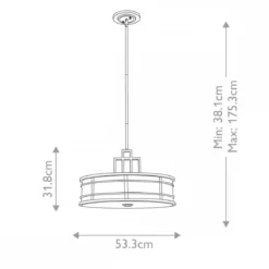 Elstead Fusion 3 Light Pendelleuchte 3-flammig messing natur lackiert E27