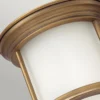 Elstead Hadrian 1 Light Deckenleuchte Opalglas Bronze gebürstet