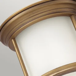 Elstead Hadrian 1 Light Deckenleuchte Opalglas Bronze gebürstet