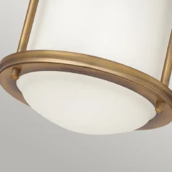 Elstead Hadrian 1 Light Deckenleuchte Opalglas Bronze gebürstet