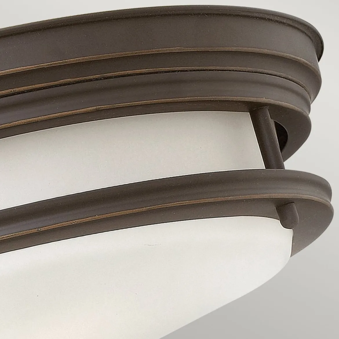 Elstead Hadrian 2 Light Deckenleuchte Glas Opal ölgeriebene Bronze
