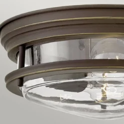 Elstead Hadrian 2 Light Deckenleuchte Glas klar ölgeriebene Bronze