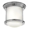 Elstead Hadrian 1 Light Deckenleuchte Opalglas Chrom