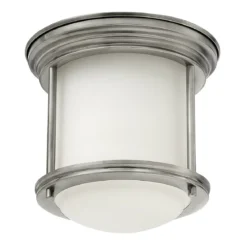 Elstead Hadrian 1 Light Deckenleuchte Opalglas Nickel antik