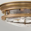 Elstead Hadrian 2 Light Deckenleuchte Bronze gebürstet Glas klar