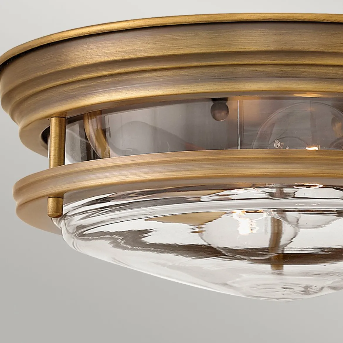 Elstead Hadrian 2 Light Deckenleuchte Bronze gebürstet Glas klar