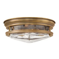 Elstead Hadrian 2 Light Deckenleuchte Bronze gebürstet Glas klar