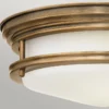 Elstead Hadrian 2 Light Deckenleuchte Glas opal Bronze gebürstet