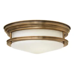 Elstead Hadrian 2 Light Deckenleuchte Glas opal Bronze gebürstet