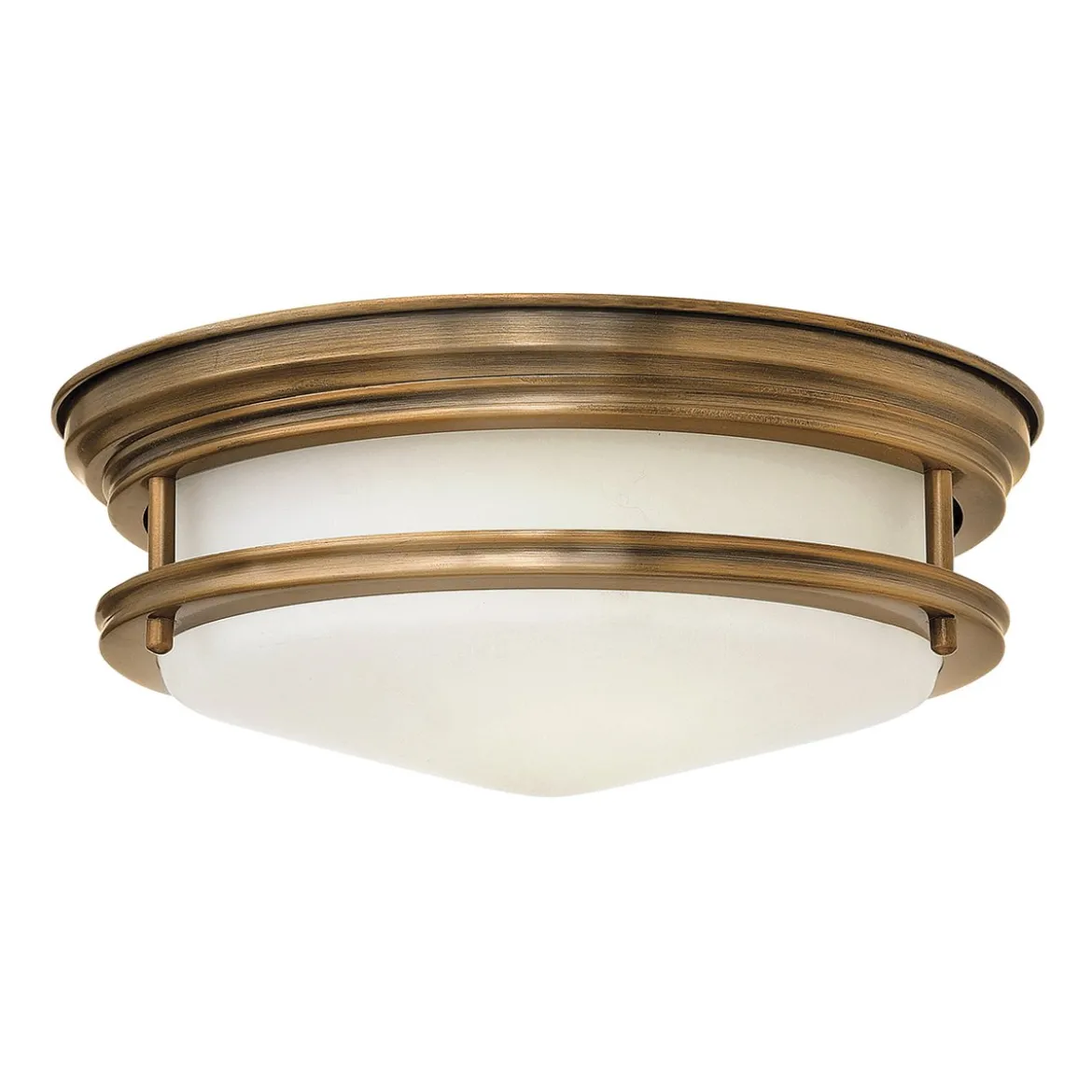 Elstead Hadrian 2 Light Deckenleuchte Glas opal Bronze gebürstet