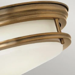 Elstead Hadrian 2 Light Deckenleuchte Glas opal Bronze gebürstet