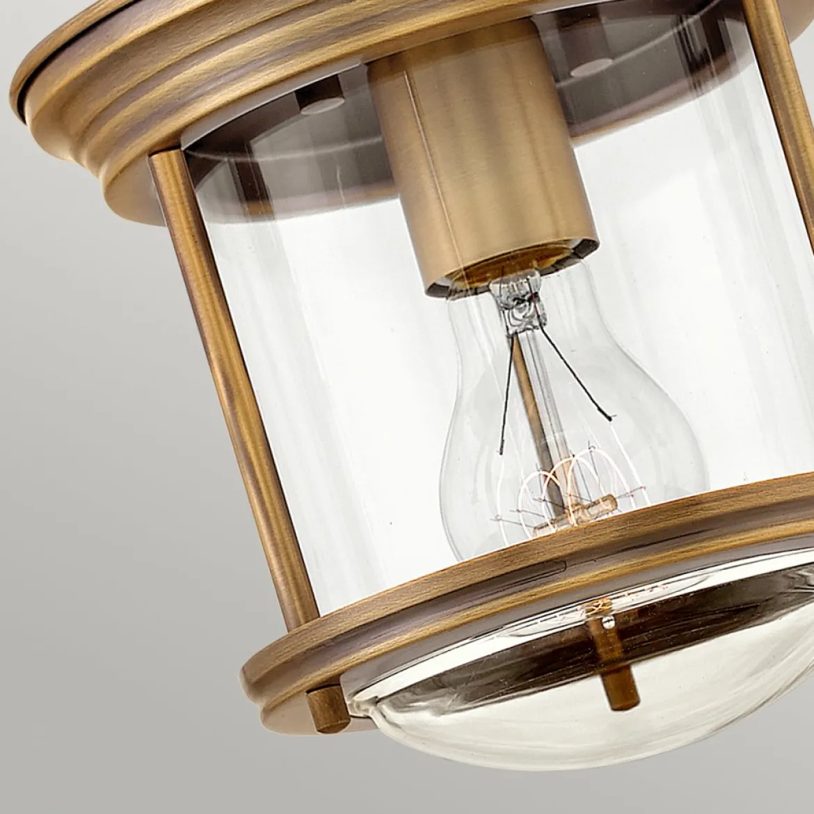 Elstead Hadrian 1 Light Deckenleuchte Klarglas Bronze gebürstet
