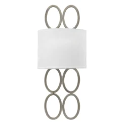Elstead Jules 2 Light Wandleuchte nickel Leinen 2-flammig