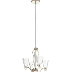 Elstead Kayva LED Kronleuchter 4-flammig Nickel Glas klar 3000K